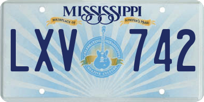 MS license plate LXV742