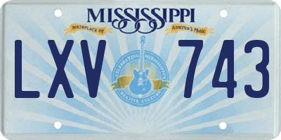 MS license plate LXV743