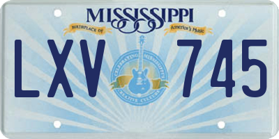 MS license plate LXV745