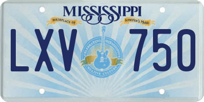 MS license plate LXV750