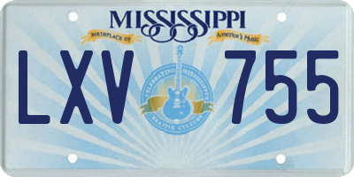 MS license plate LXV755