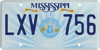 MS license plate LXV756
