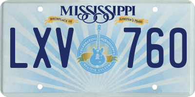 MS license plate LXV760