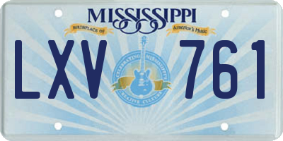 MS license plate LXV761