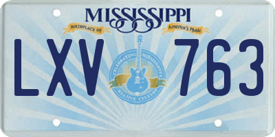 MS license plate LXV763
