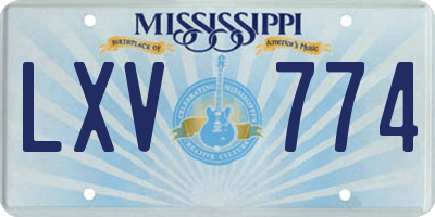 MS license plate LXV774