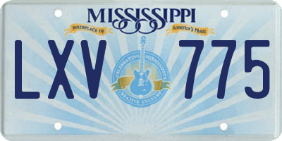 MS license plate LXV775