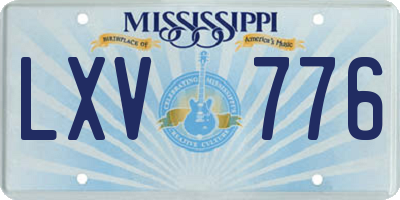 MS license plate LXV776