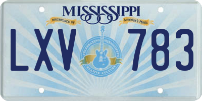 MS license plate LXV783