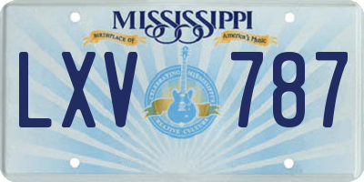 MS license plate LXV787