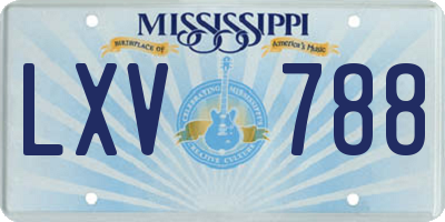 MS license plate LXV788