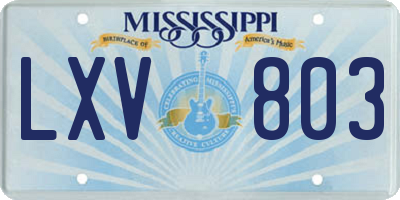 MS license plate LXV803