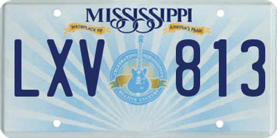 MS license plate LXV813