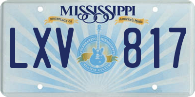 MS license plate LXV817