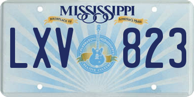 MS license plate LXV823