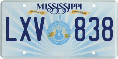 MS license plate LXV838