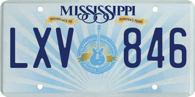 MS license plate LXV846