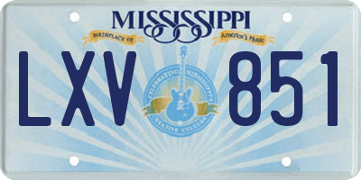 MS license plate LXV851