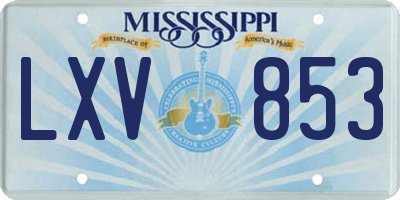 MS license plate LXV853