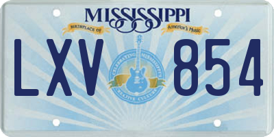 MS license plate LXV854