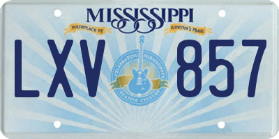 MS license plate LXV857