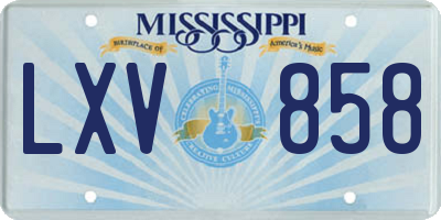 MS license plate LXV858