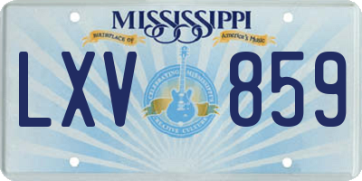 MS license plate LXV859
