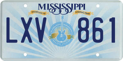MS license plate LXV861