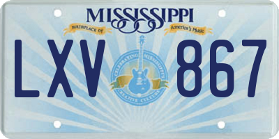 MS license plate LXV867