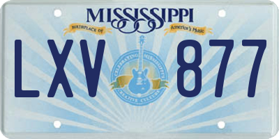 MS license plate LXV877