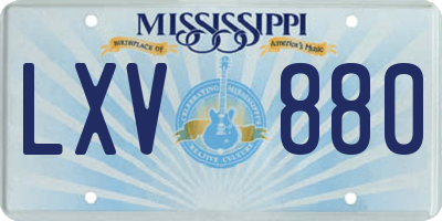 MS license plate LXV880