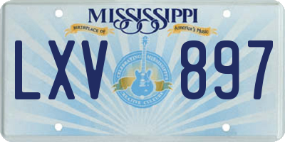 MS license plate LXV897