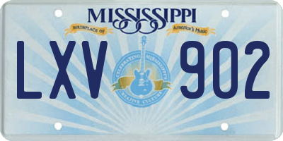 MS license plate LXV902