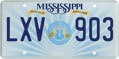MS license plate LXV903