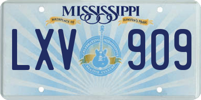 MS license plate LXV909