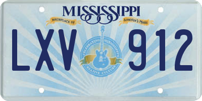 MS license plate LXV912