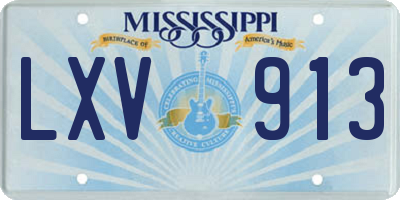 MS license plate LXV913