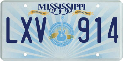 MS license plate LXV914