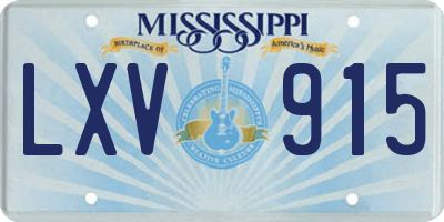 MS license plate LXV915