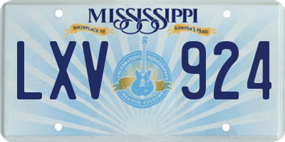 MS license plate LXV924