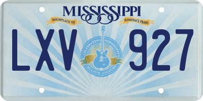 MS license plate LXV927