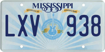 MS license plate LXV938