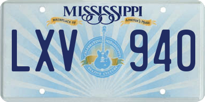 MS license plate LXV940