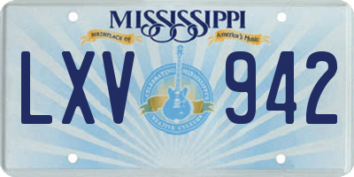 MS license plate LXV942