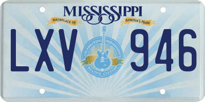 MS license plate LXV946