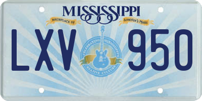 MS license plate LXV950