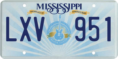 MS license plate LXV951