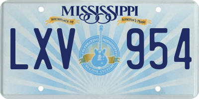 MS license plate LXV954