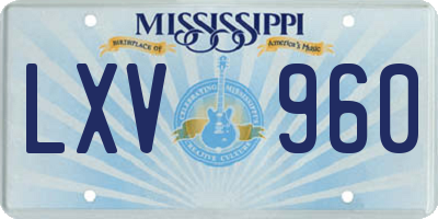 MS license plate LXV960