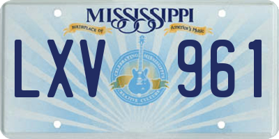 MS license plate LXV961